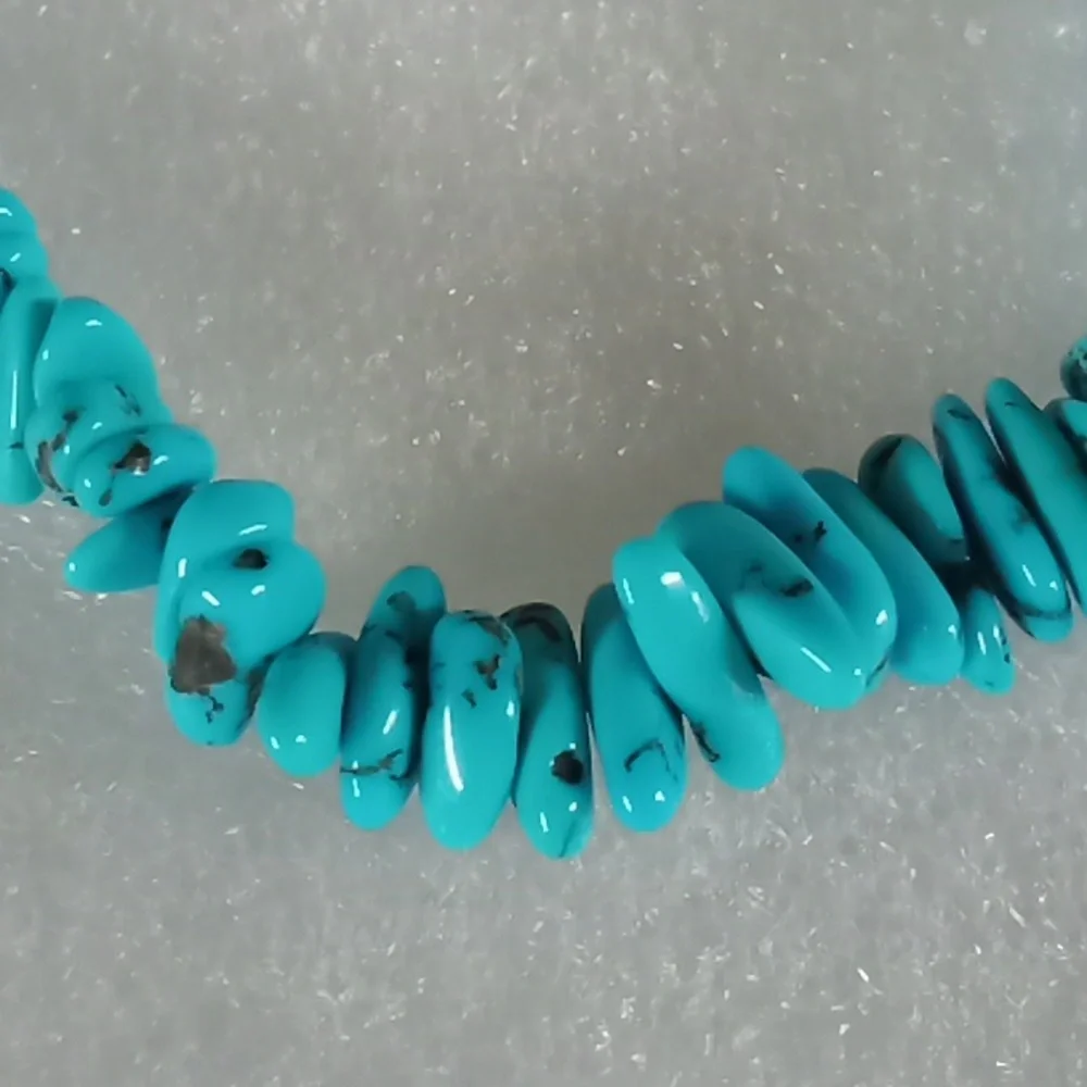 Turquoise Chip Necklace #A364 - Picture 6 of 10